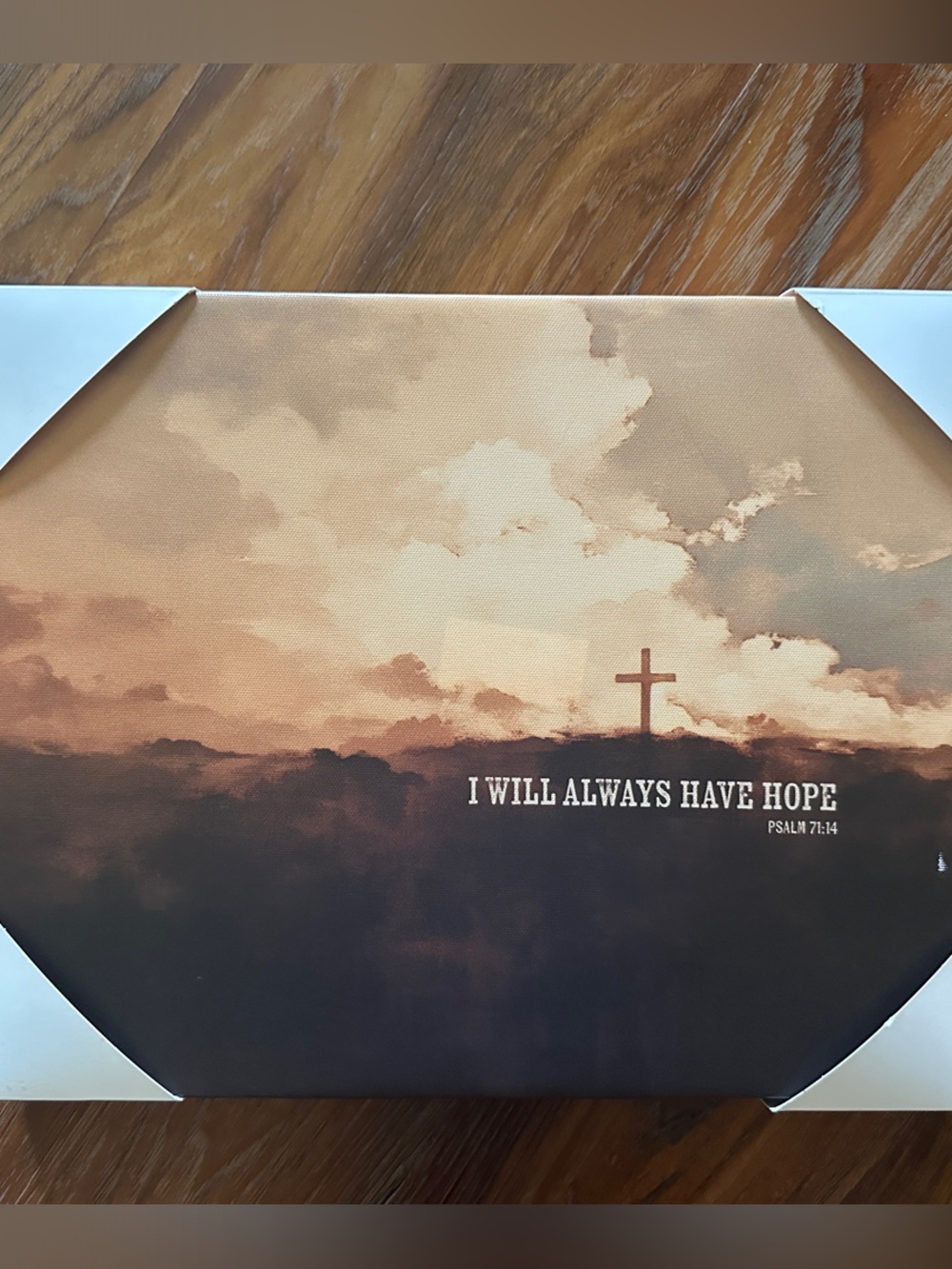 Hobby Lobby Brown and Cream Inspirational Cross Canvas
